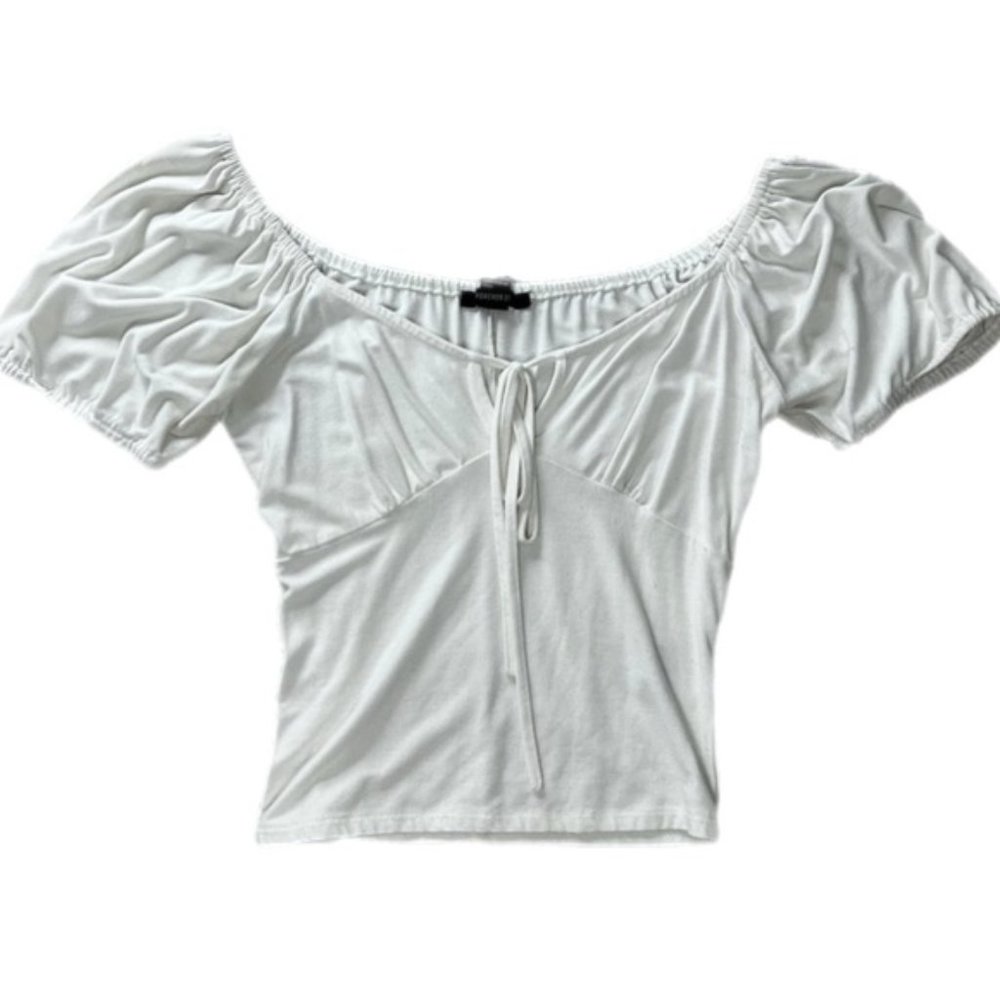 F21 White Peasant Top